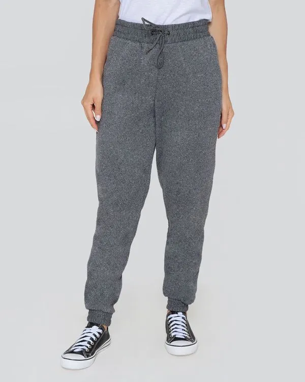 Calça Moletom Feminina Jogger Mescla Escura G