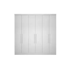 Módulo De Quarto Casal Guarda Roupa C- 6 Portas E 4 Gavetas Rizon-linea Neve - Novo Horizonte