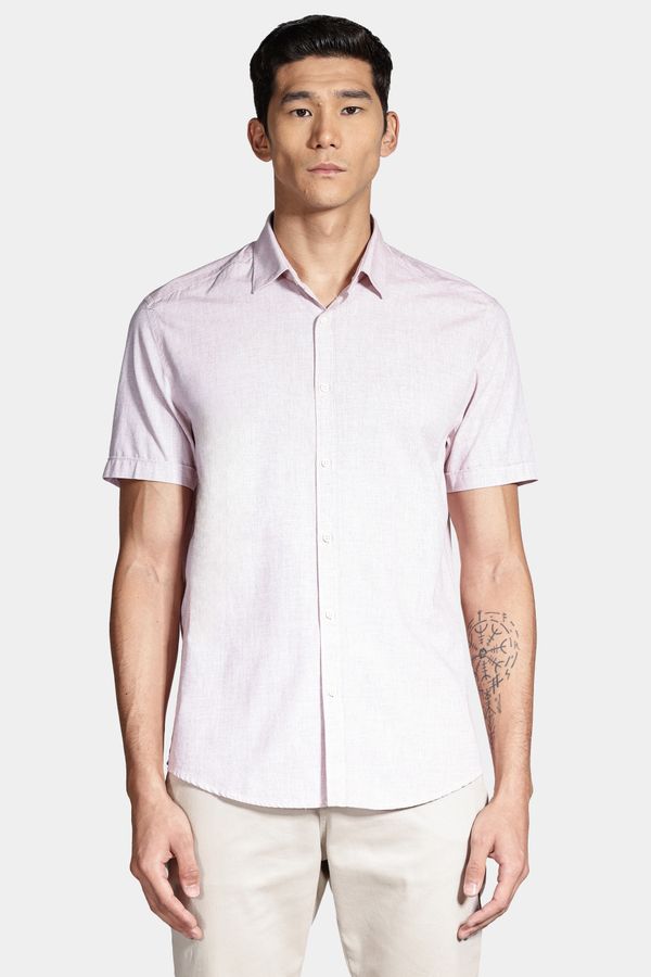 Camisa Manga Curta Slim Algodão Modal Boa Vista Vermelho Claro - G