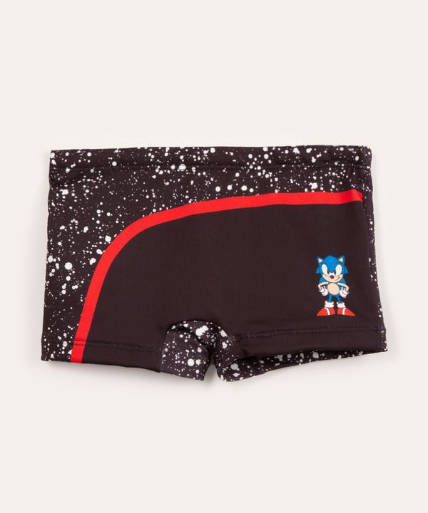 sunga infantil sonic com proteção uv50 preta 12