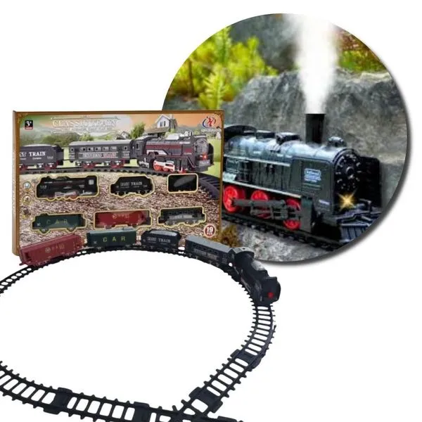 Brinquedo Infantil Trem Locomotivo Infantil com Luz e Trilhos Fáceis de Montar com Vagões Vermelho Fullcommerce Brinquedo Infantil Trem Locomotivo Infantil com Luz e Trilhos com Vagões Vermelho Fullcommerce