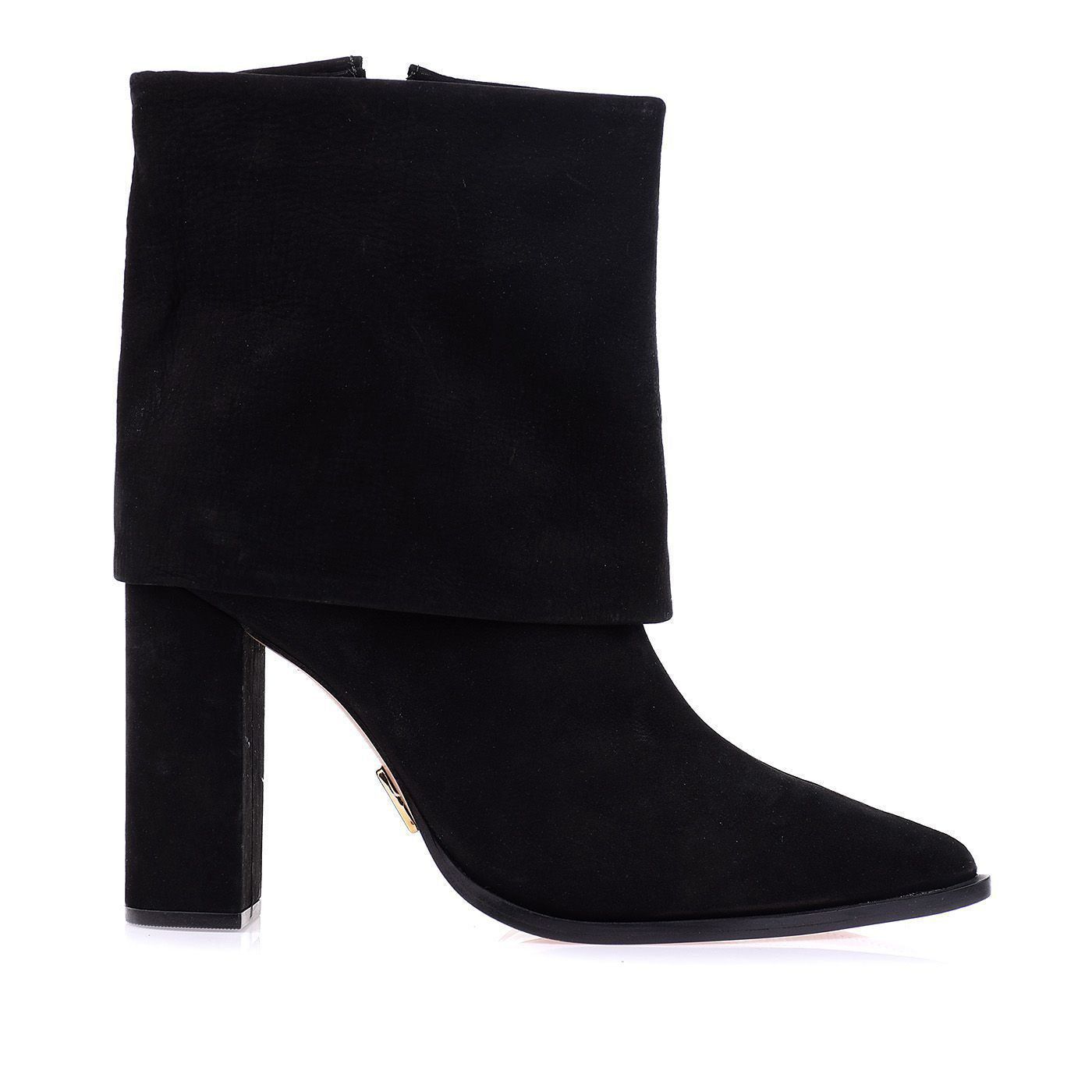Bota Salto Alto Nobuck Preto