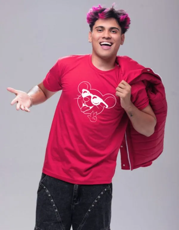 Camiseta de Algodão Dos Rosa Vermelha Robson 6 / Vermelho
