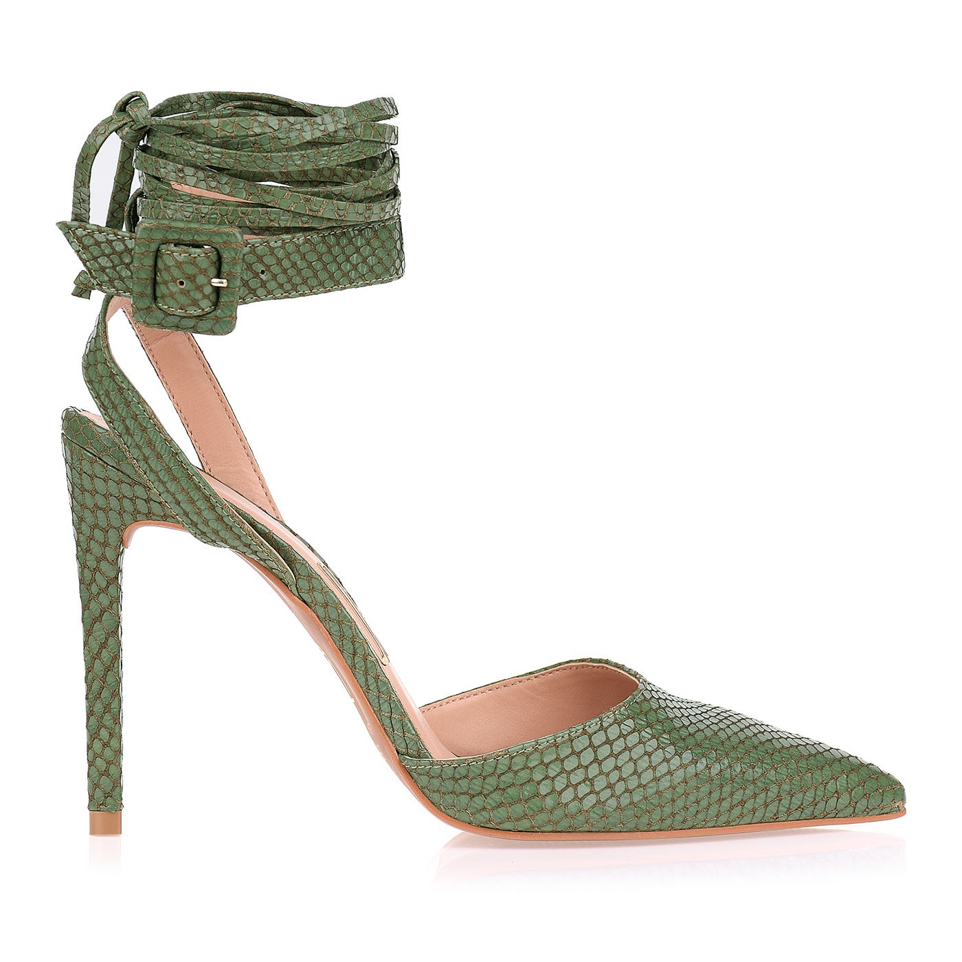 Slingback Salto Alto New Snake Forest