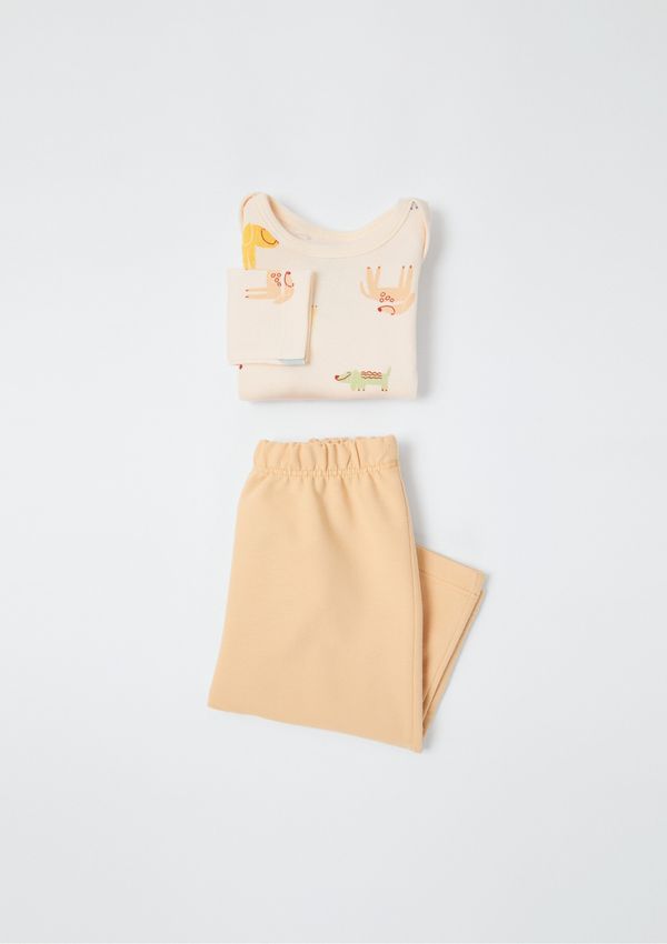 Conjunto Longo Bebê Menino Estampado - Laranja 12M