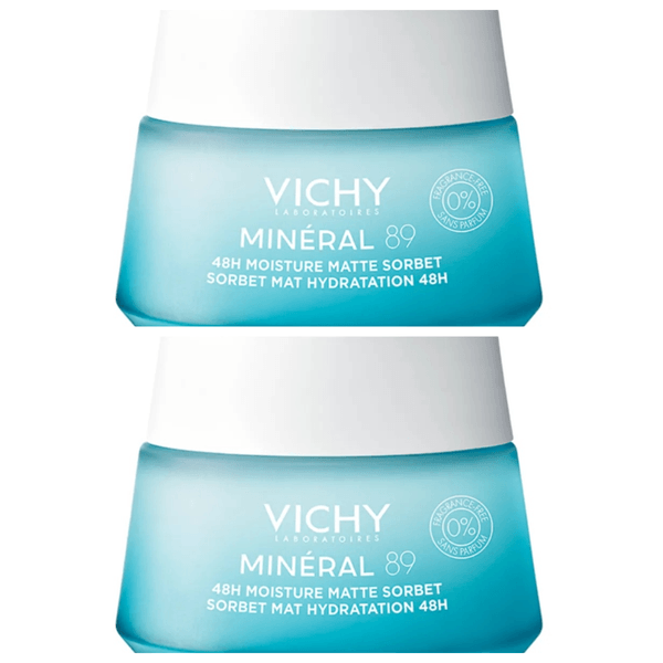 Kit com 2 Unidades de Sorbet Gel Matte Hidratação Vichy Minéral 89 48h 50ml