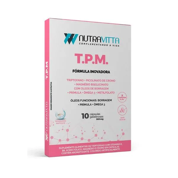 Nutravitta TPM Triptofano 600mg 10 Cápsulas Sorocaps NUTRA VITTA TPM TRIPTOFANO 12OVAL 600MG