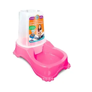 Alimentador Pet Automático Dupla Função Rosa 1 Litro
