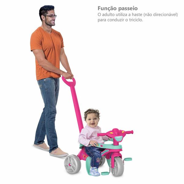 Triciclo Mototico Passeio & Pedal Rosa 760 - Bandeirante