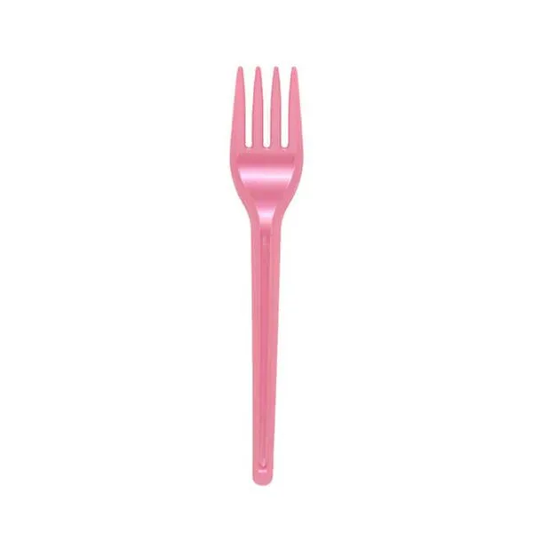 Garfo Descartável Para Sobremesa Plástico Ps Rosa Perolado 50 Unidades TGSROP50 - Bello Festas