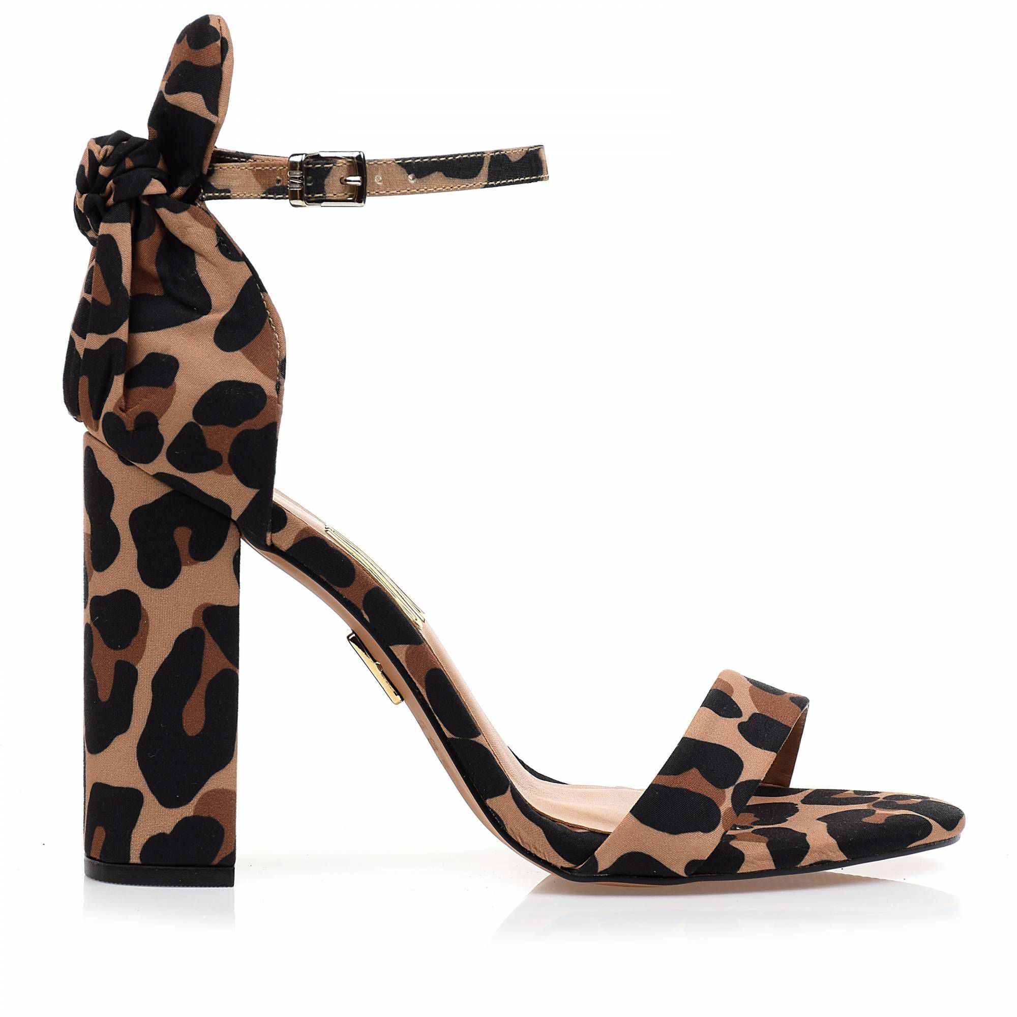 Sandália Salto Alto Leopardo