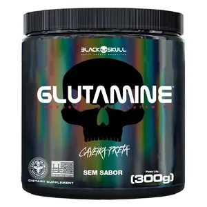 Glutamine - Glutamina - 300g - Black Skull Glutamine 300g Caveira Preta