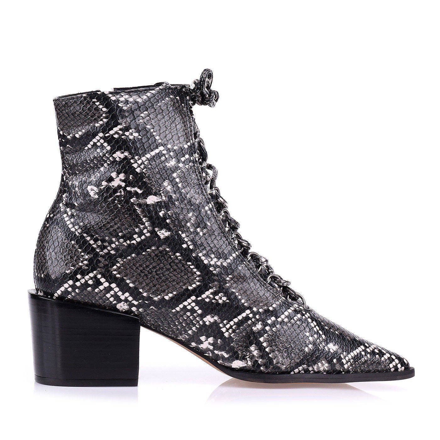 Bota Salto Médio Grosso Amarração Snake Off White