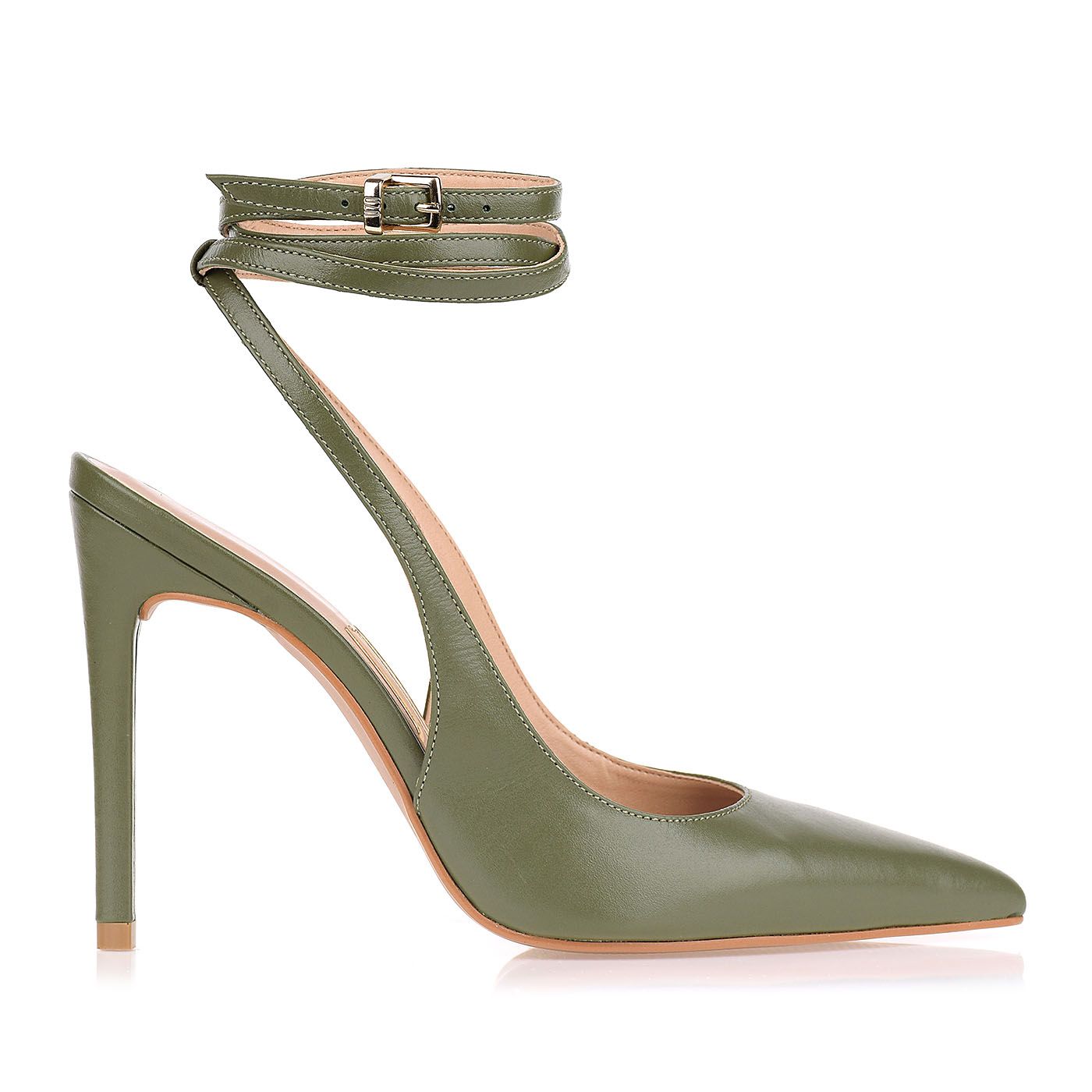 Slingback Salto Alto New Couro Forest