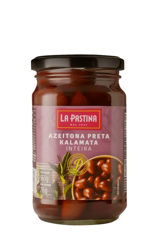 AZEITONA LA PASTINA PRETA INTEIRA KALAMATA 360G