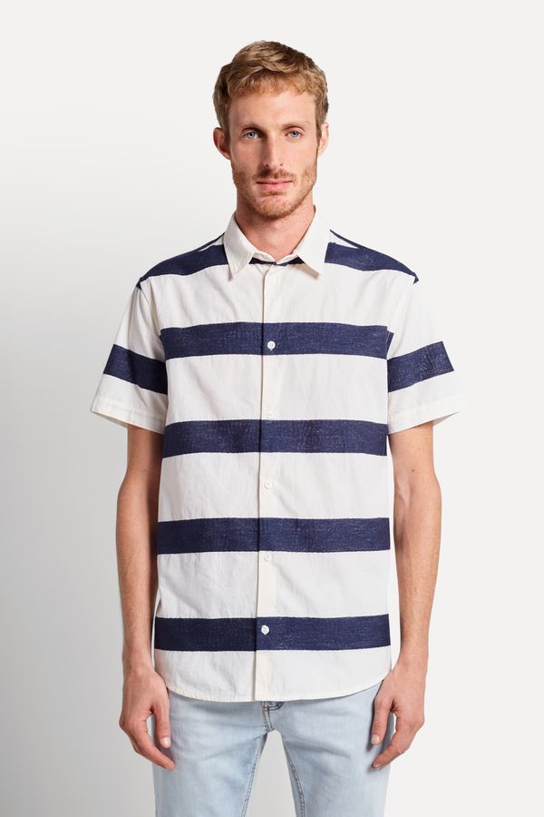 Camisa Mc Listra Rustica Eco Marinho - M