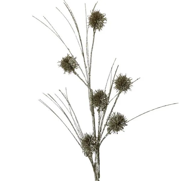 Galho Decorativo Artificial Buchinha Glitter Champanhe 80CM para Decoração de Natal e Arranjos Dourado Tok da Casa Galho Decorativo Artificial Buchinha Glitter Champanhe 80CM para Árvore de Natal Dourado Tok da Casa