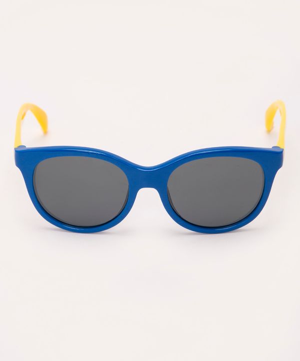 óculos de sol infantil oval com proteção uv azul Único