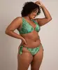 biquíni calcinha tanga plus size estampado folhagem com proteção uv50+ verde GG3