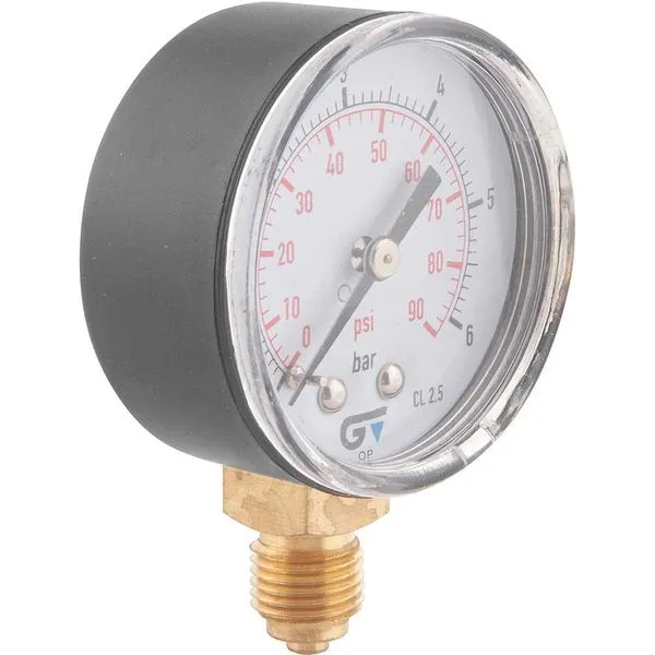 Manômetro Vertical 1/4" BSP 90PSI 50mm ABS 3820 006 - Genebre