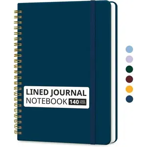 Caderno Taja Espiral 140 Páginas A5 Azul Marinho A-MBI