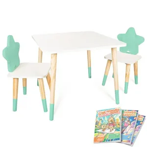 Kit Mesa e 2 Cadeiras Infantil Estrela - Verde Claro Kit Mesa e 2 Cadeiras Infantil Estrela Verde Claro