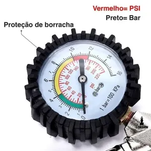 Bico Pistola De Ar Lorben Calibrador De Pneu Manômetro Engate Rápido Gt6057