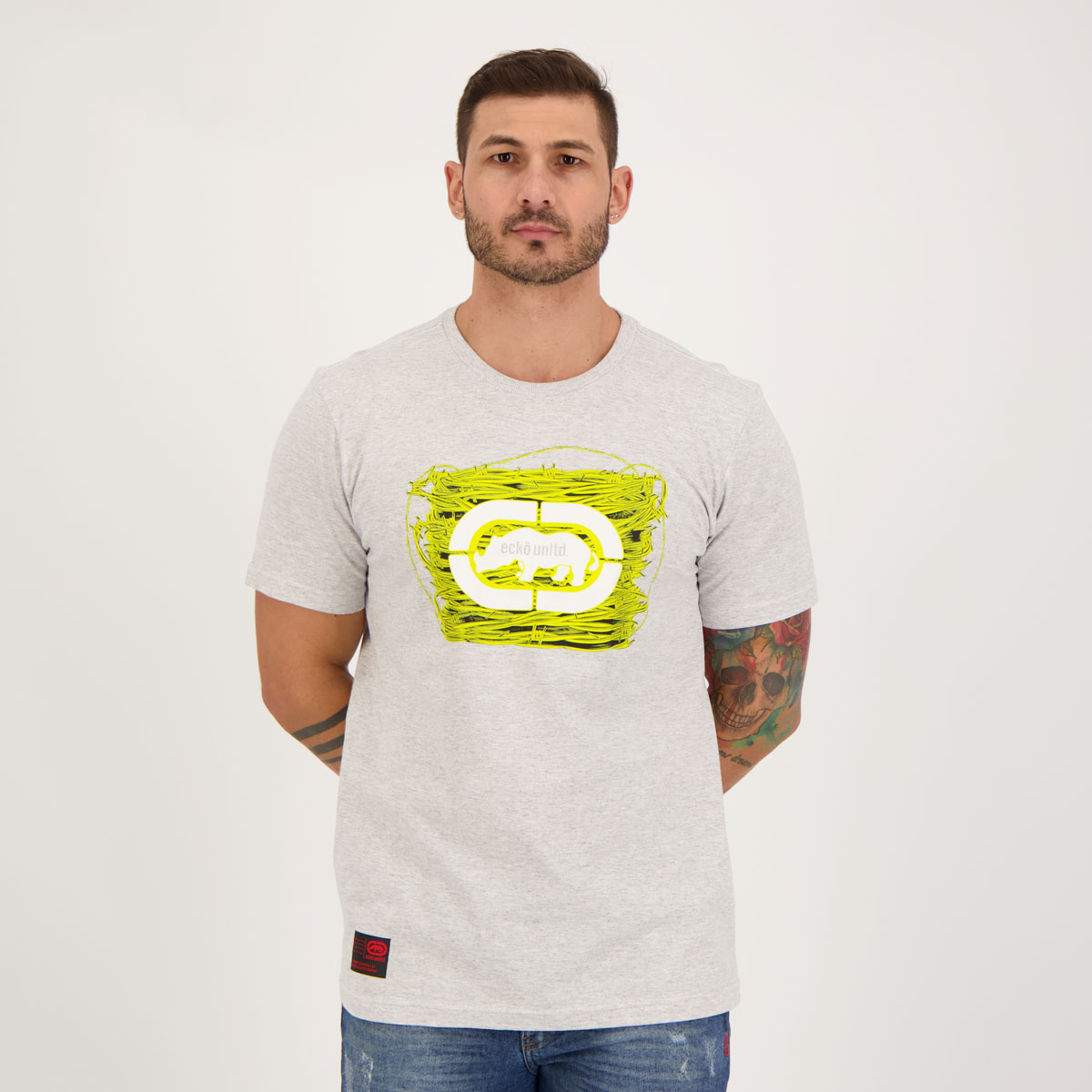 Camiseta Ecko Logo Rope Cinza