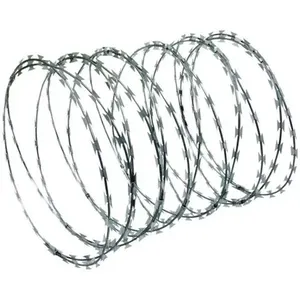 Arame Cacto Tipo Concertina 000103 para Cerca de Segurança 30cm com 5m e Kit de Instalação Dr. Espeto Arame Cacto Concertina 000103 30cm com 5m para Muro e Cercas com Acessórios Dr. Espeto