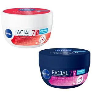 Kit Creme Hidratante Facial Nívea Noturno e Creme Hidratante Facial Nívea Antissinais 100g