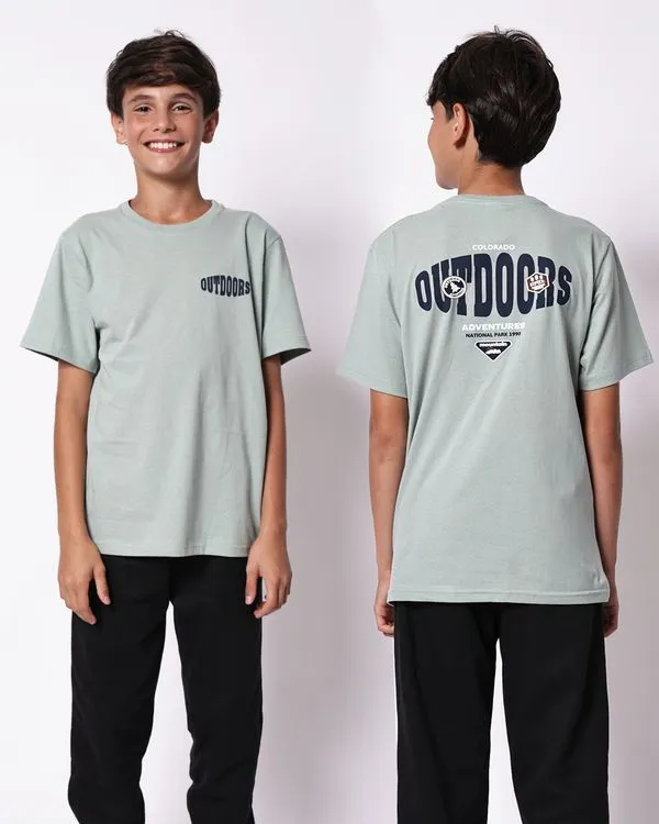 Camiseta Juvenil Algodão Estampa Frente e Costas Verde 12