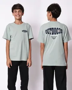 Camiseta Juvenil Algodão Estampa Frente e Costas Verde 12