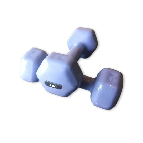 Par De Halter Emborrachado Sextavado 2 Kg Cada