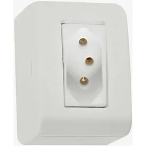 Tomada Lizflex Sobrepor 2P+T Nbr/20A Branco com caixa 57304/003 - - Tramontina Eletrik