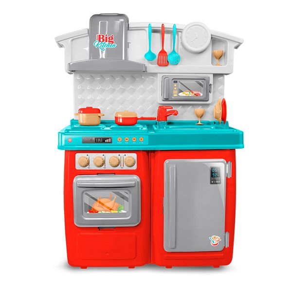 Brincadeira de Casinha - Cozinha - Big Kitchen - Vermelha - Roma