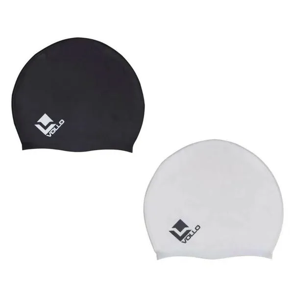 Kit 2 Touca de Natação Silicone Adulto Hidroginástica Preto e Cinza Vollo Sports Kit 2 Touca de Natação Silicone Adulto Preto e Cinza Vollo Sports
