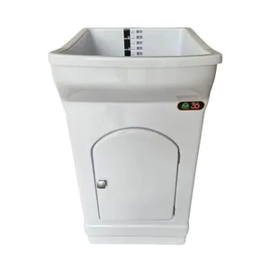 Kit Gabinete Lavanderia com Tanque Londres 47cm Branco Fiberblu Kit Gabinete Lavanderia com Tanque Londres 25 Litros 47cm Branco