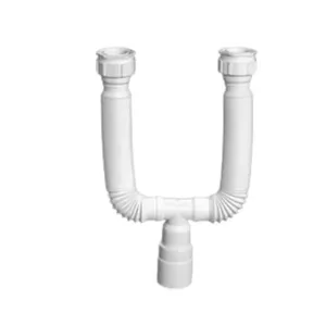 Sifão Extensivo Multiuso Duplo 720mm para Cozinha Banheiro e Lavanderia Branco Socel Sifão Extensivo Multiuso Duplo 720mm Branco para Pia e Tanque Socel
