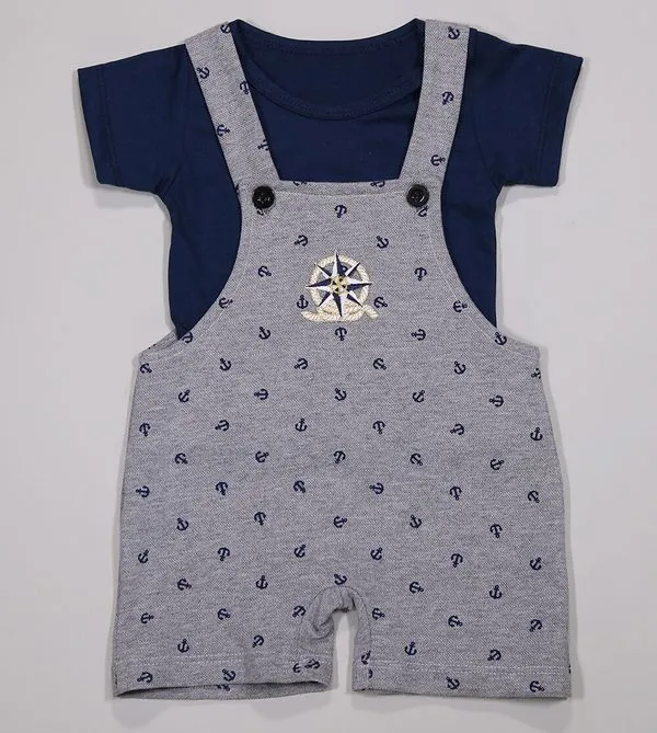 Jardineira/Camiseta Náutico - 1220 Azul - P