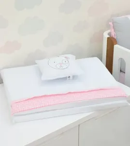 Colchonete Para Mini Berço com Travesseiro Xadrez Rosa - CMB302/X