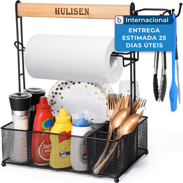 Suporte Para Grelha Papel Toalha Hulisen Preto A-MBI