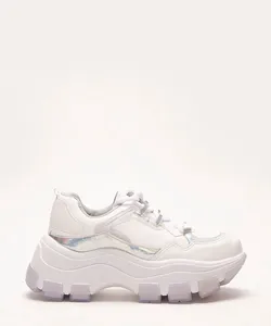 tênis chuncky detalhes holográficos branco 37