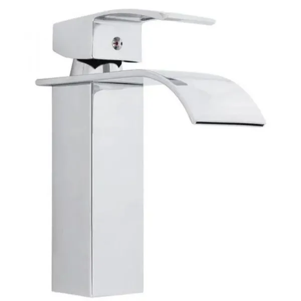 Torneira Lavabo Monocomando Cascata Bica Baixa de Mesa Latão Cromado BAR-001 Stillus Home Torneira Lavabo Monocomando Cascata Bica Baixa Latão Cromado BAR-001