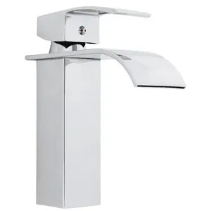 Torneira Lavabo Monocomando Cascata Bica Baixa de Mesa Latão Cromado BAR-001 Stillus Home Torneira Lavabo Monocomando Cascata Bica Baixa Latão Cromado BAR-001