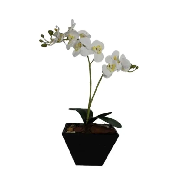 Vaso MDF Orquídea 1 Arranjo Flores Branca Sortido Tamanho G DF04 - Dila Flores