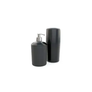 Kit Banheiro One Plástico Preto 2 Peças - Utility