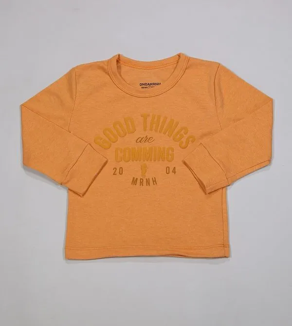 Camiseta Manga Longa Good Things - 1251041 Laranja - 8