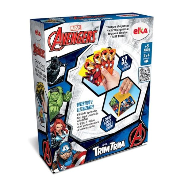 Jogo de Cartas - Trim Trim - Avengers - 52 Cartas - 2 a 4 Jogadores - Elka