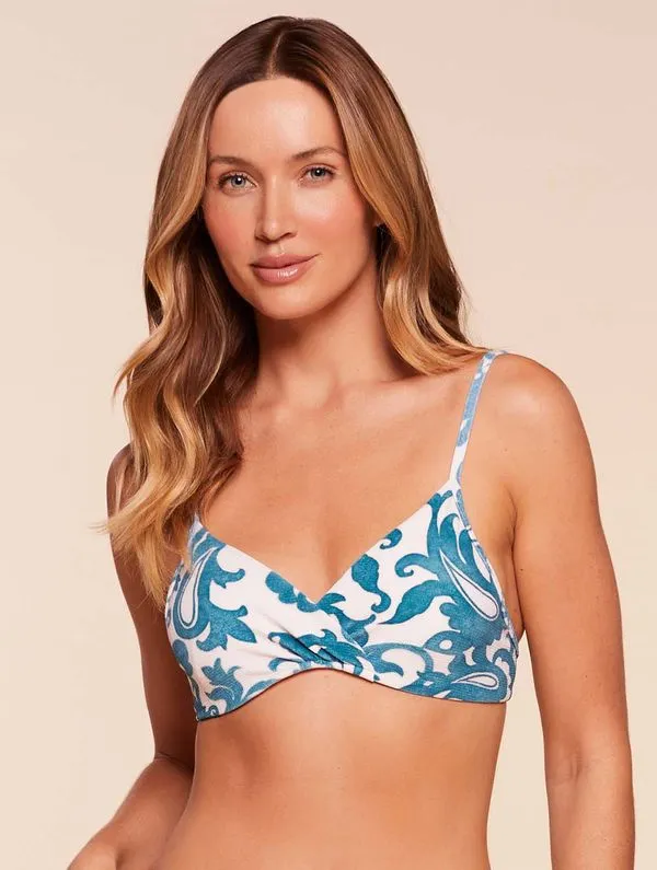 Top Meia Taça Estampado Araguaia AZUL G