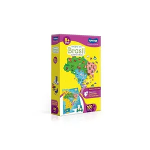 Brinquedo Quebra Cabeça Brasil Com 100 Peças
